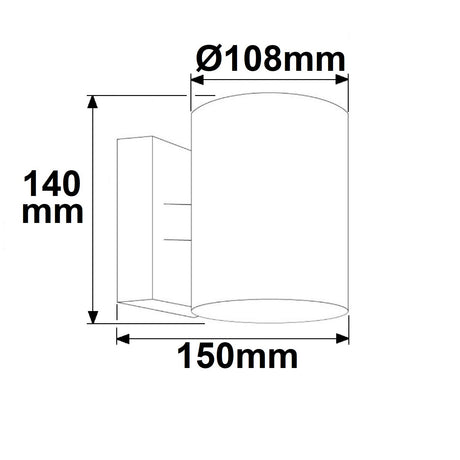 Wandleuchte Up&Down 2xGX53 IP54 LxBxH 150x108x140 anthrazit exkl. Leuchtmittel - Beleuchtung