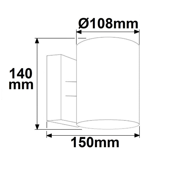 Wandleuchte Up&Down 2xGX53 IP54 LxBxH 150x108x140 anthrazit exkl. Leuchtmittel - Beleuchtung