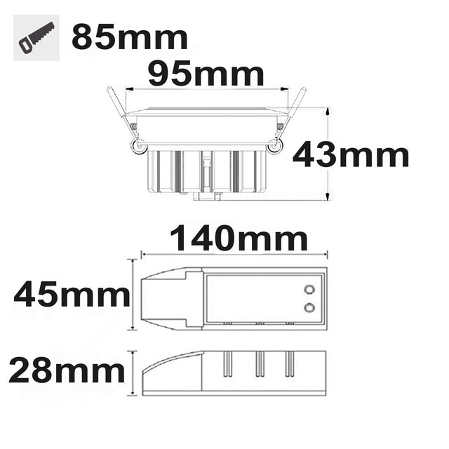 LED Einbaustrahler weiß 15W 45° neutralweiß dimmbar - Beleuchtung