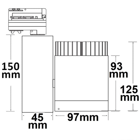 3-PH Schienen-Strahler Meat Light 40W 30°-50° weiß matt - Beleuchtung