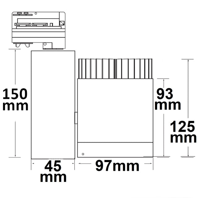 3-PH Schienen-Strahler Meat Light 40W 30°-50° weiß matt - Beleuchtung