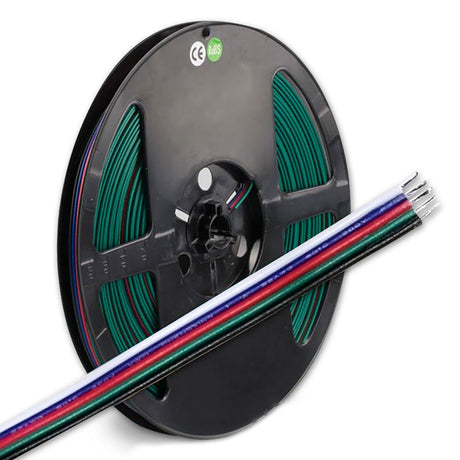 Kabel RGB+W 10m Rolle 5-polig 0,50mm² H03VH-H AWG20
