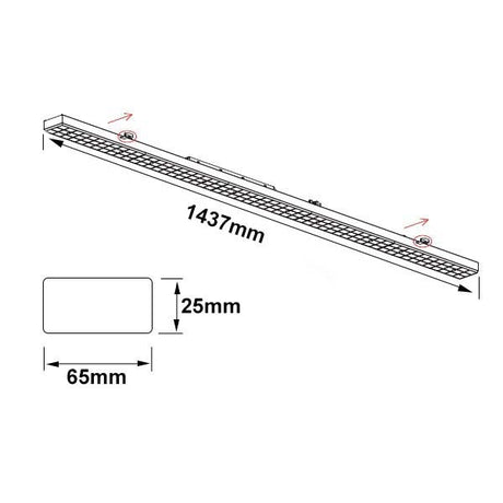 FastFix LED Linearsystem S Modul 1,5m 25-75W 5000K 180lm/W 25° links - Beleuchtung