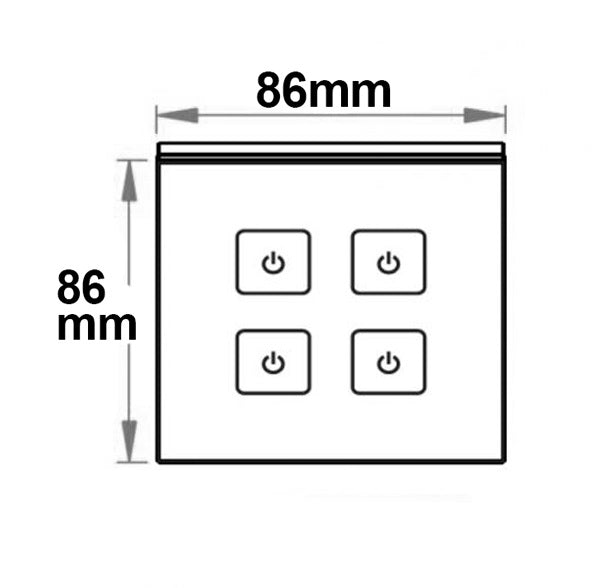 Sys-One single color 4 Zonen Einbau-Touch-Funk-Fernbedienung 230V AC - Beleuchtung