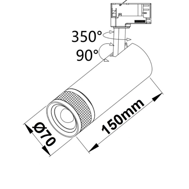 3-PH Schienen-Strahler 15W 38° weiß matt neutralweiß - Beleuchtung