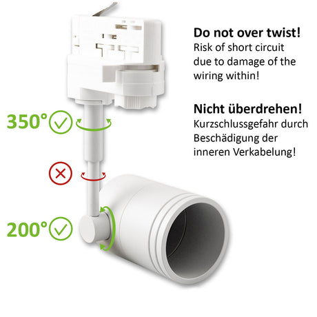 3-Phasen Schienen-Adapter für GU10-Spots weiß - Beleuchtung