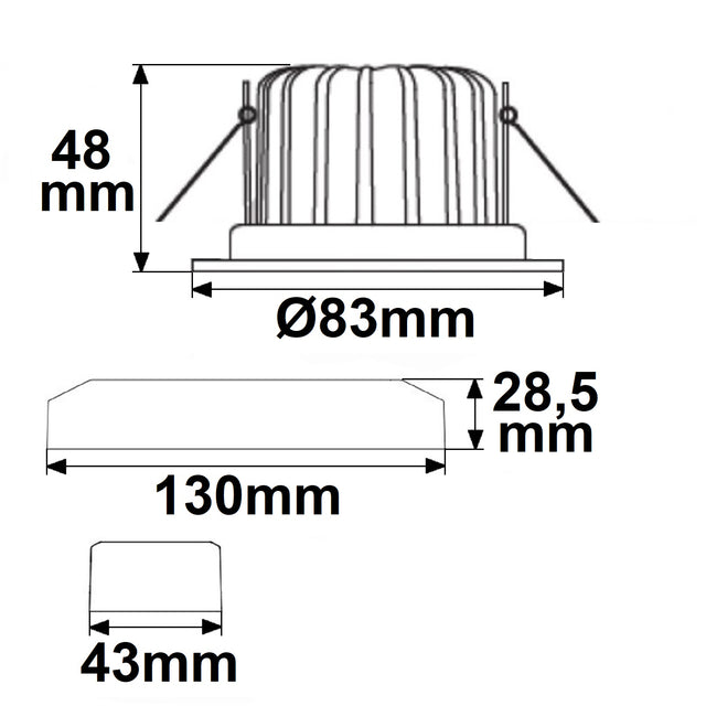 LED Einbaustrahler Sys-68 10W IP65 warmweiß dimmbar (exkl. Cover) - Beleuchtung