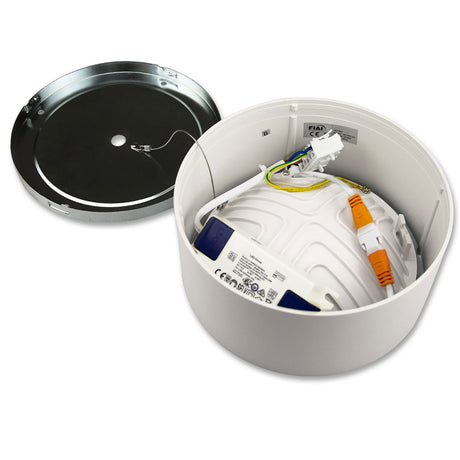 LED Aufbauleuchte LUNA 8W weiß rund DN106,5 indirektes Licht warmweiß dimmbar - Beleuchtung