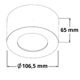 LED Aufbauleuchte LUNA 8W weiß rund DN106,5 indirektes Licht warmweiß dimmbar - Beleuchtung