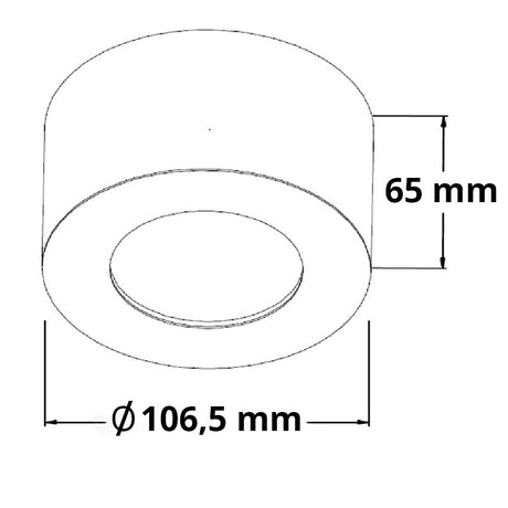 LED Aufbauleuchte LUNA 8W weiß rund DN106,5 indirektes Licht warmweiß dimmbar - Beleuchtung