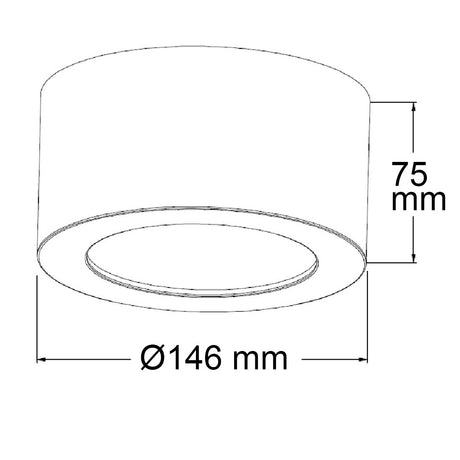 LED Aufbauleuchte LUNA 15W weiß rund DN146 indirektes Licht warmweiß dimmbar - Beleuchtung