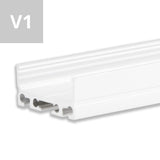 LED Aufbauprofil SURF20 FLAT V1 Aluminium pulverbeschichtet weiß RAL 9010, 200cm
