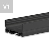 LED Aufbauprofil SURF20 FLAT V1 Aluminium schwarz RAL 9005, 200cm