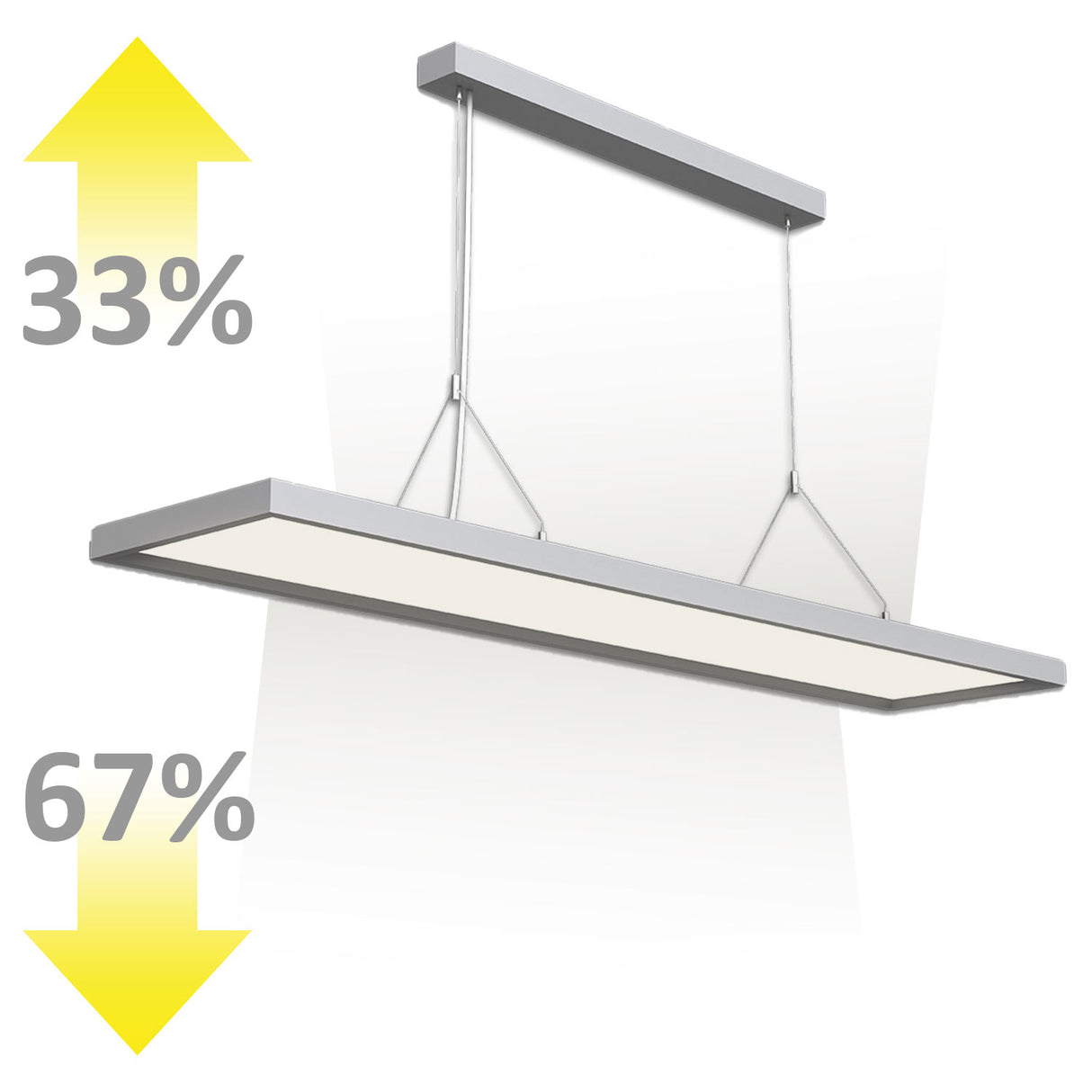 LED Office Pro Pendelleuchte Up&Down, 20W+40W, silber, UGR<19, 4000K, 1-10V dimmbar