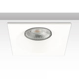 Einbaurahmen eckig mit Glaslinse, Loch 72mm, weiß, für GU10/MR16 Spots
