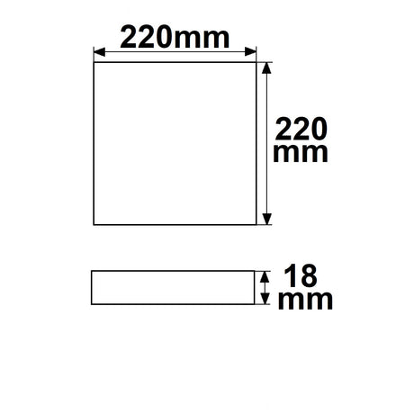 Deckenlampe Slim eckig weiß 220x220mm mit PIR-Bewegungssensor 18W Trafo integriert warmweiß - Beleuchtung