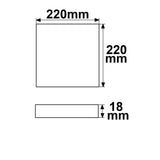 Deckenlampe Slim eckig weiß 220x220mm mit PIR-Bewegungssensor 18W Trafo integriert neutralweiß - Beleuchtung
