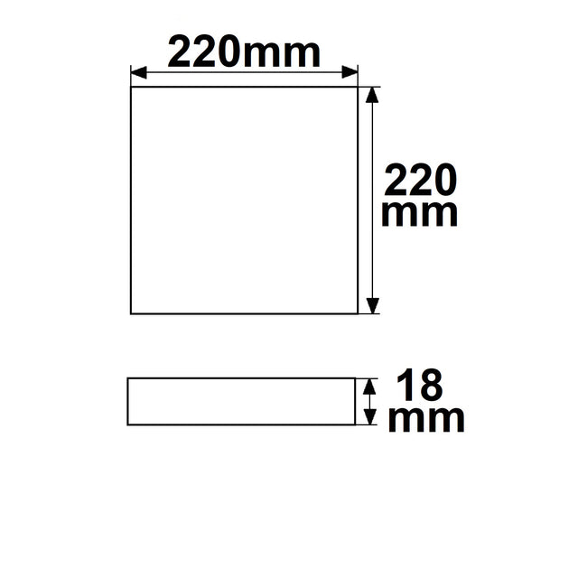Deckenlampe Slim eckig weiß 220x220mm mit PIR-Bewegungssensor 18W Trafo integriert neutralweiß - Beleuchtung