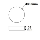 LED Deckenleuchte schwarz 24W rund DN300 warmweiß dimmbar - Beleuchtung