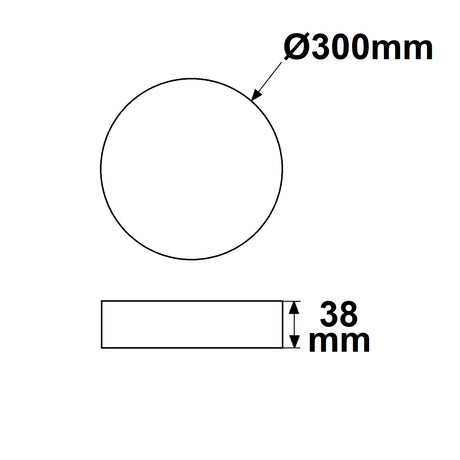 LED Deckenleuchte schwarz 24W rund DN300 warmweiß dimmbar - Beleuchtung