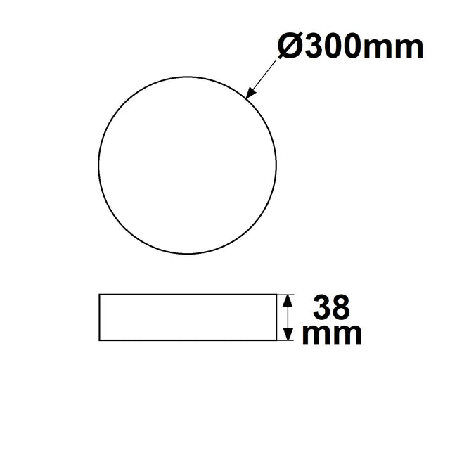LED Deckenleuchte schwarz 24W rund DN300 warmweiß dimmbar - Beleuchtung