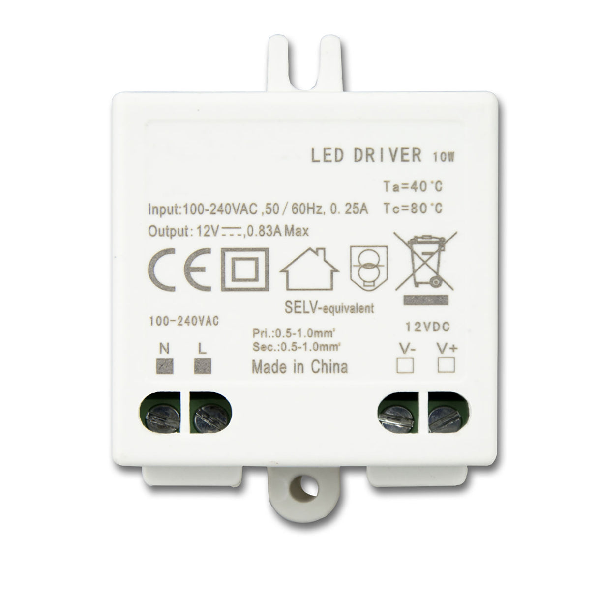 LED Trafo 12V/DC, 0-10W, SELV, flach