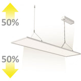 LED Office Hängeleuchte Up&Down, 20W+20W, 30x120cm, weiß, UGR<19, 3000K, dimmbar