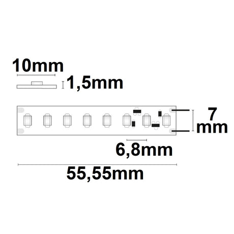 LED CRI830 High-Lumen CC Flexband 24V DC 21W IP20 3000K 150 lm/W 5m Rolle 140 LED/m - Beleuchtung