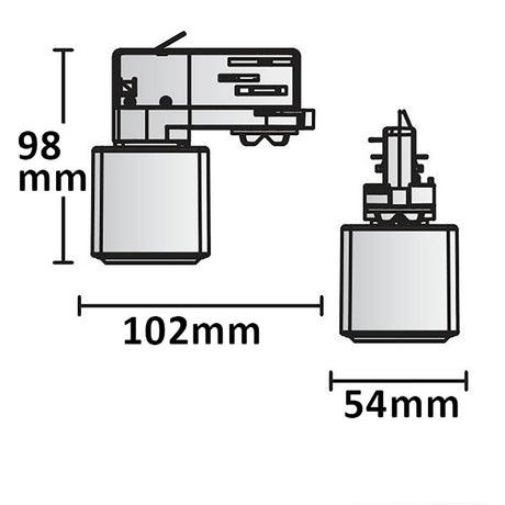 3-Phasen Adapter mit Schutzkontaktstecker schwarz inkl. 6A Sicherung - Beleuchtung