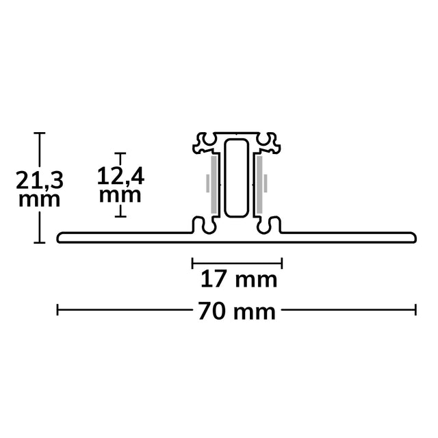 LED Leuchtenprofil 2SIDE Aluminium pulverbeschichtet silber 200cm - Beleuchtung