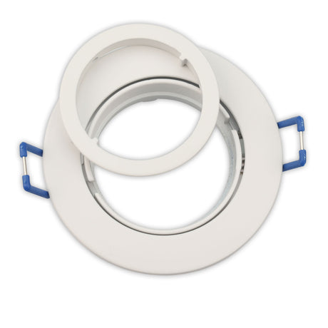 Einbaurahmen rund, Loch 68mm, Alu weiß, für GU10/MR16 Spots