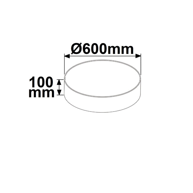 LED Deckenleuchte weiß 52W rund DN600 ColorSwitch 3000|3500|4000K dimmbar - Beleuchtung