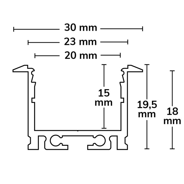 LED Einbauprofil IL-ALU20 eloxiert 200cm - Beleuchtung