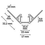 LED Fliesenprofil Inneneck 250cm - Beleuchtung
