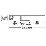 LED Trockenbauprofil Schattenfuge 40 weiß RAL 9003 200cm - Beleuchtung