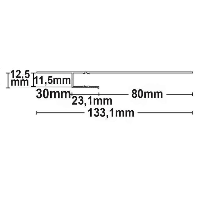 LED Trockenbauprofil Schattenfuge 80 200cm - Beleuchtung