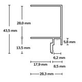 LED Trockenbauprofil Schattenfuge 8 200cm - Beleuchtung