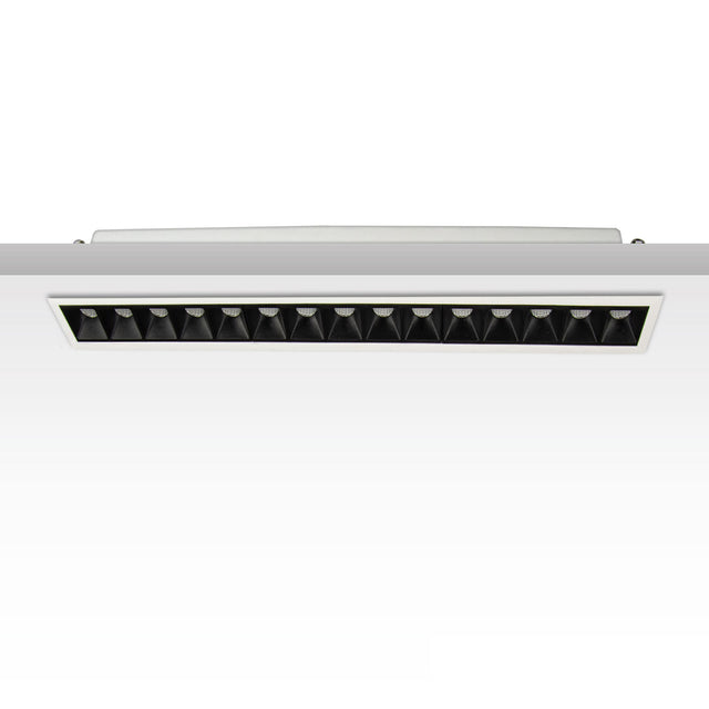 LED Einbauleuchte Raster Line weiß/schwarz dimmbar 30W warmweiß - Beleuchtung