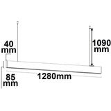 LED Hängeleuchte Raster Up&Down 15 + 32W 8,5x128cm weiß UGR<6 4000K 1-10V dimmbar - Beleuchtung