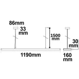 LED Hängeleuchte Raster Up&Down 30W + 30W anreihbar UGR<6 silber 4000K 1-10V dimmbar - Beleuchtung