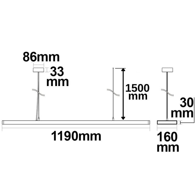 LED Hängeleuchte Raster Up&Down 30W + 30W anreihbar UGR<6 silber 4000K 1-10V dimmbar - Beleuchtung