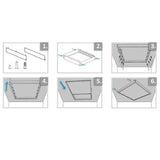 Aufbaurahmen weiß RAL 9016 Höhe 5cm für LED Panels 300x1200 steckbare Schnellmontage - Beleuchtung