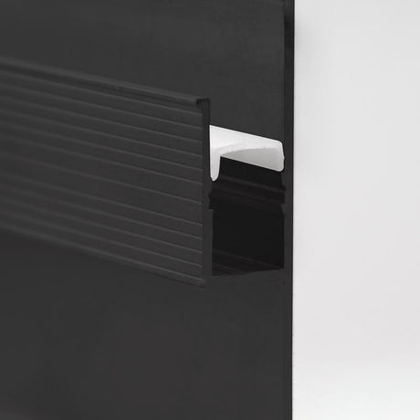LED Trockenbau-Leuchtenprofil Single Curve, schwarz pulverbeschichtet 200cm