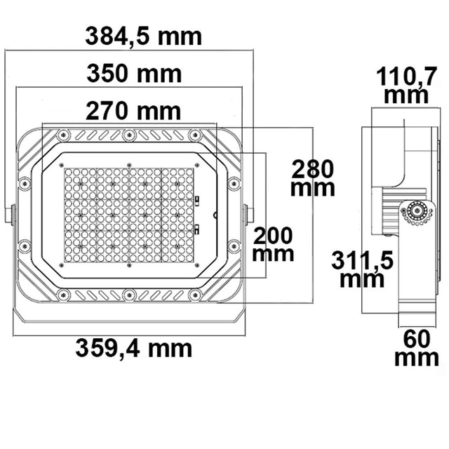 LED Fluter SMD 150W 75°*135° kaltweiß IP66 1-10V dimmbar - Beleuchtung