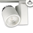inkl. 3-Phasen EURO Adapter weiss, passiv gekühlt, inkl. variabler Einstellung des Abstrahlwinkels von 30° bis 50°, Maße Leuchtenkopf: 98x120mm,
