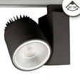 inkl. 3-Phasen EURO Adapter, passiv gekühlt, inkl. variabler Einstellung des Abstrahlwinkels von 30° bis 50°, Maße Leuchtenkopf: 106x135mm,