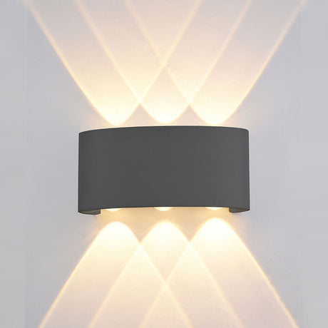 LED Wandleuchte Up&Down 6*1W CREE, IP54, sandschwarz, warmweiß