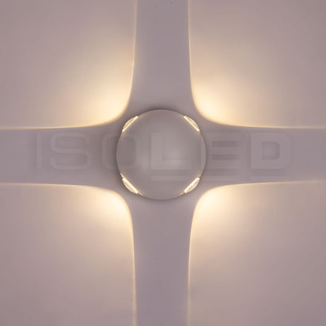 LED Wandleuchte Up&Down 4*1W CREE, IP54, sandweiß, warmweiß