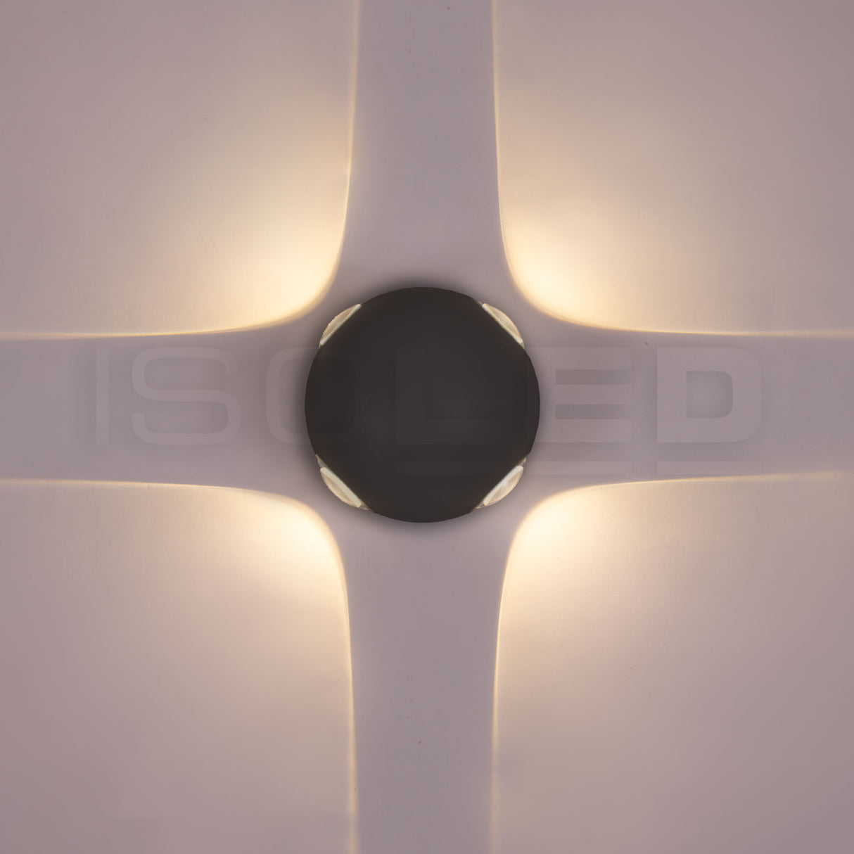 LED Wandleuchte Up&Down 4*1W CREE, IP54, sandschwarz, warmweiß