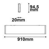 LED Wandleuchte Linear Up&Down 900 910mm 30W IP40 weiß warmweiß - Beleuchtung